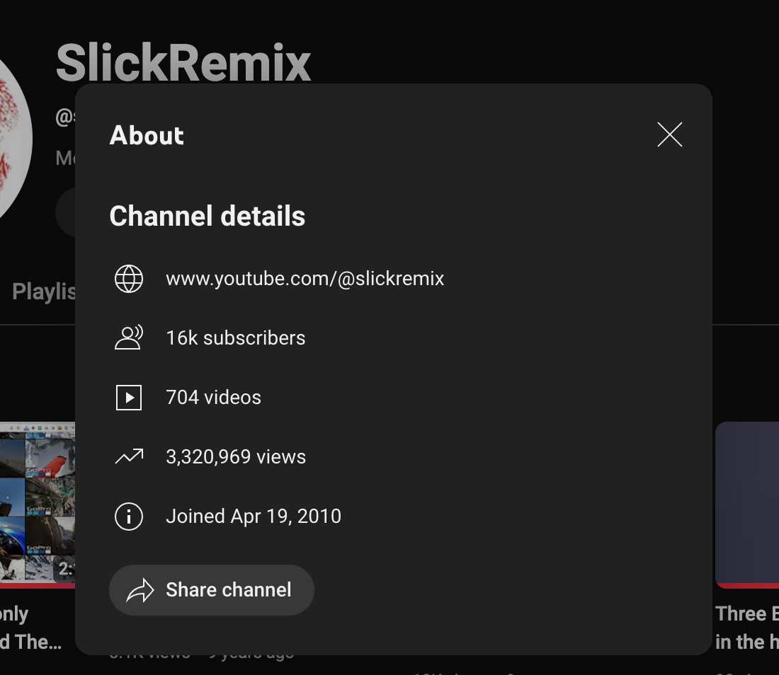 SlickRemix Channel Details