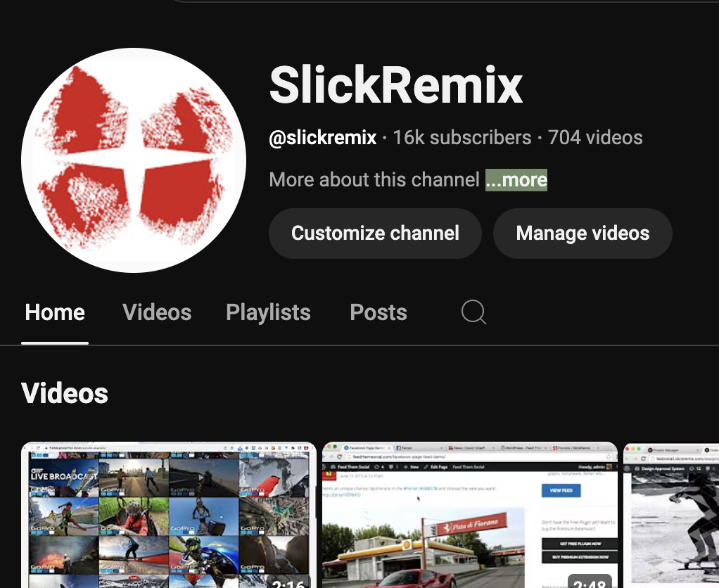 SlickRemix YouTube Channel